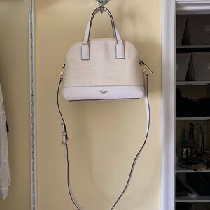 Kate Spade Cream and White Crossbody with Structured Design